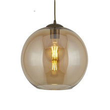 Load image into Gallery viewer, Balls Pendant 250mm - Antique Brass Metal &amp; Amber Glass
