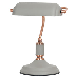 Bankers Sand Grey & Copper Lamp