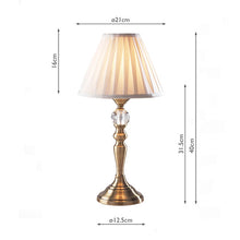 Load image into Gallery viewer, Beau Touch Table Lamp Antique Brass With Shade Dimensions
