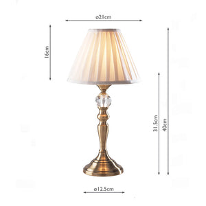 Beau Touch Table Lamp Antique Brass With Shade Dimensions