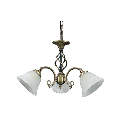 Beckworth 3 Light Semi Flush Antique Brass Fitting