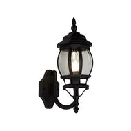 Bel Aire Black Metal & Clear Glass Outdoor Wall Light, LHSL7144-1, outdoor wall light,