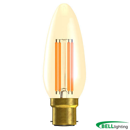 3.3W LED Vintage Candle - BC, Amber, 2000K