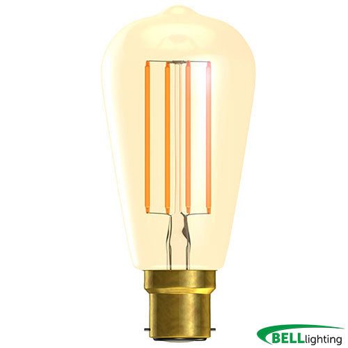 3.3W LED Vintage Squirrel Cage Dimmable - BC, Amber, 2000K