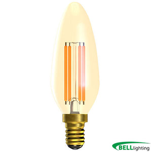 3.3W LED Vintage Candle Dimmable - SES, Amber, 2000K
