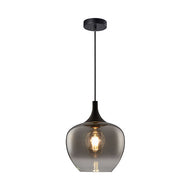 Berkley Small Smoked Glass Pendant, LHCLPF2522/1SBLK, ceiling pendant light,