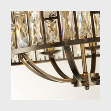Load image into Gallery viewer, Bijou 8 Light Antique Brass &amp; Champagne Glass Large Pendant Light Close Up
