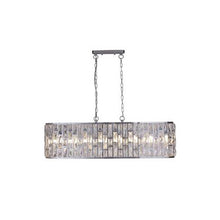 Load image into Gallery viewer, Rectangular chandelier with crystal accents, Bijou 8 Light Oval Diner Pendant Chrome Metal &amp; Clear Crystal, LHSL65818-8CC, ceiling light, 

