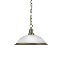 Load image into Gallery viewer, Bistro Antique Brass Pendant Light With Marble Glass Shade
