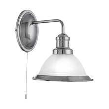 Load image into Gallery viewer, Bistro Satin Silver Wall Light with Marble Glass Shade
