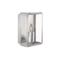Box Satin Silver Metal & Glass Outdoor Wall Light, LHSL8204SS, outdoor wall light,