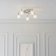 Boyer 5 Light Chrome Semi-Flush Ceiling Light on ceiling of white room with painting, LHENDBOYER-5CH, ceiling light,