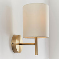 Brio Antique Brass Wall Light attached to white wall, LHENDBRIO-1WBAB, wall light,