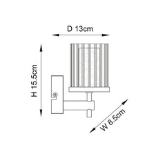 Load image into Gallery viewer, BRITTON Bathroom Wall Light Dimensions
