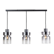 Camden Pendant Fitting Matt Grey w/ Smoke Glass, LHCLPF2207/3GRY, bar pendant ceiling light,