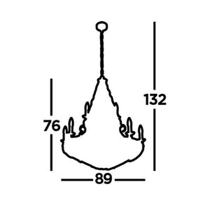 Cartwheel III 12LT Pendant - Black Wrought Iron Dimensions