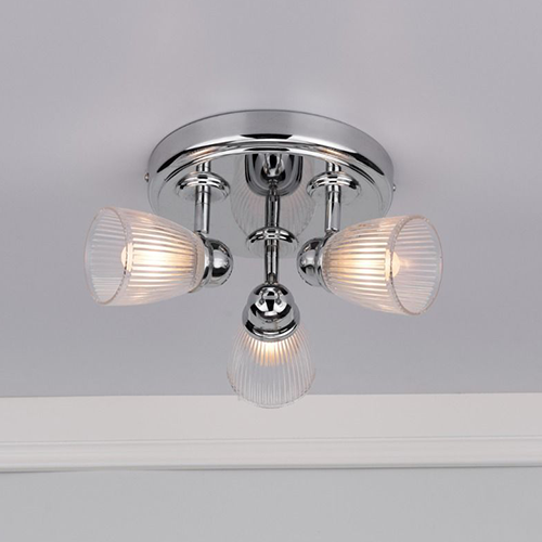 Cedric Bathroom 3 Light Spotlight Polished Chrome Glass IP44 In Use