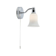 Chrome Wall Light With White Glass Shade, LHSL2931-1CC-LED, bathroom wall light,