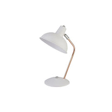 Load image into Gallery viewer, Copper &amp; Matt White Arc Desk Lamp Off
