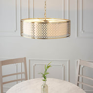 Cordero 3 Light Antique Brass Pendant above table, LHEND101569, ceiling light,