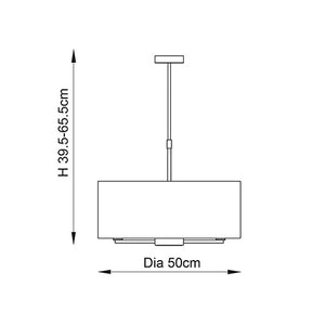 Daley Single Shade Matt Nickel Dimensions