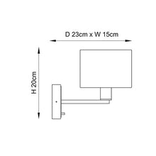 Load image into Gallery viewer, Daley 1lt Wall Light Dark A/Bronze Dimensions
