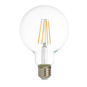 Dimmable LED Filament Globe Lamp (95MM) Clear Glass, E27 6W