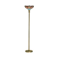 Dragonfly Antique Brass & Stained Glass Floor Lamp, LHSL1285, floor lamp,
