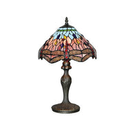 Dragonfly Table Lamp, Antique Brass, Stained Glass, Tiffany, 