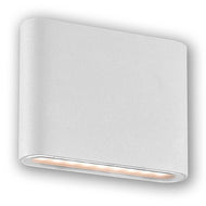 White rectangular wall light fixture on a white background, outdoor wall light, Eclipse 12W Aluminium White LED Up/Down Wall Light, SGDSLIM-UP/DN-WH, Wall light,