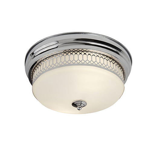 Edinburgh 2 Light Flush - Chrome With Opal Glass IP44