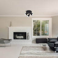 Focus 3 Light Black IND Spot Light on sitting room ceiling, LHSL1543BK, ceiling light,