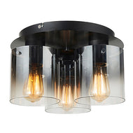 Fading Black Vintage Style Glass Surface Fitting, LHCLSF1607/3BL, ceiling light, 