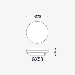 Fumagalli 3W LED GX53 Lamp CCT selectable Dimensions