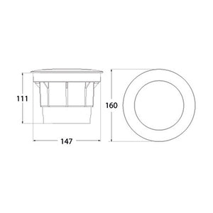 Fumagalli Ceci 160 IP67 Black 1LT 10W GX5 Dimensions