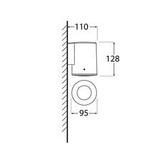 Load image into Gallery viewer, Fumagalli Franca 90 1L Black 1 Light Up or Down LED Wall Light Dimensions
