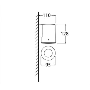 Fumagalli Franca 90 1L Black 1 Light Up or Down LED Wall Light Dimensions