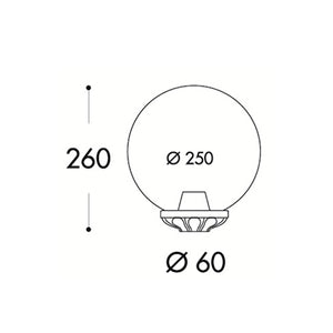 Fumagalli Globe 250 Opal Lantern E27 Black Dimensions