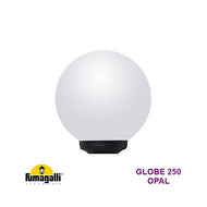 Globe 250mm Opal E27 Black Lantern, LHECIFMGL250OPB, Outdoor Lantern,
