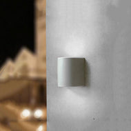 Fumagalli Marta 160 Up/Down LED White Wall Light on white wall outside, LHECIFM2A6000D2LW, outdoor wall light,