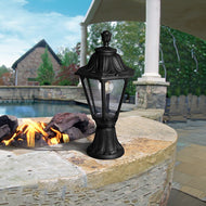 Fumagalli RUT Minilot Lantern E27, Black, outdoor lantern, shockproof resin, installed in garden on wall, 
