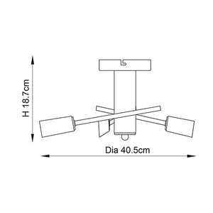 Havana 3lt Semi-Flush Antique Brass Dimensions