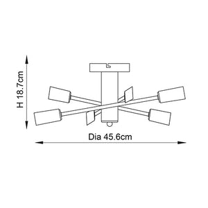 Havana 6lt Semi-Flush Chrome Dimensions