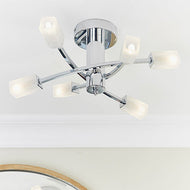 Havana 6 Light Chrome Semi-Flush Ceiling Light on ceiling with mirror, LHEND146-6CH, ceiling light,