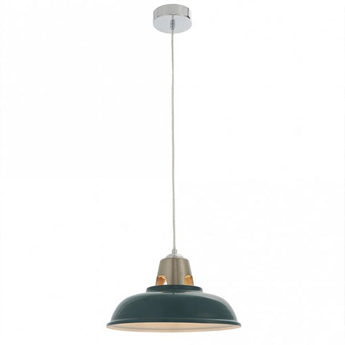 Henley 1 Light Pendant Easyfit Green