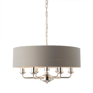 Highclere 6 Light Charcoal Shade Bright Nickel