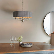 Highclere 6 Light Bright Nickel Pendant above kitchen table, LHEND94397, ceiling light,