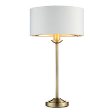 Load image into Gallery viewer, Highclere Table Lamp Antique Brass/White Shade
