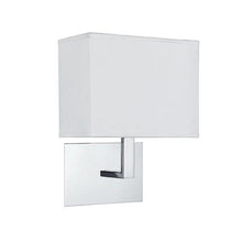 Load image into Gallery viewer, Hotel Wall Light - Chrome Metal &amp; White Fabric Shade
