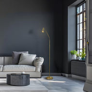 Jolly Antique Brass Metal Floor Lamp in corner of room with sofa beside window, LHSL1007AB, floor lamp,